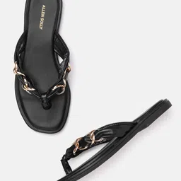 Allen Solly Women Chain Detail Open Toe Flats-3