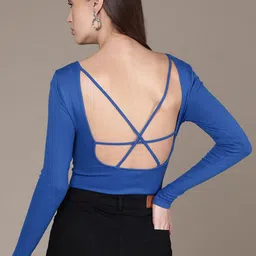 bebe Brighter Basics Full Sleeves Stylised Back Bodysuit-image-8