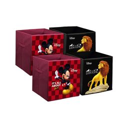 Kuber Industries Set Of 4 Disney Mickey & Lion King Printed Non-Woven Foldable Sustainable Storage Boxes-8