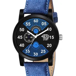 SWADESI STUFF Boys Blue & Black Leather Analogue Watch LR 2-blue-39