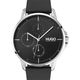 HUGO Men Black Focus Analogue Multi Function Watch 1530022-14