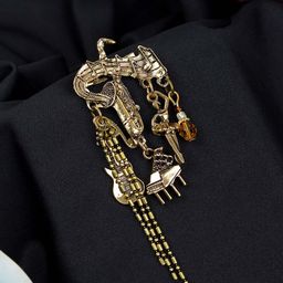 Kavove  Gold-Toned The Musical Saphire Brooch-image-78