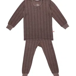 VIMAL JONNEY Kids Brown Striped Thermal Set-image-40