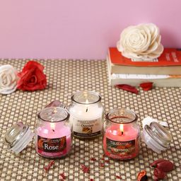 HOSLEY Set of 3 White & Pink Highly Fragranced Candles 75 g-14