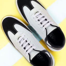 FAUSTO Men White & Black Colourblocked Sneakers-picture-37