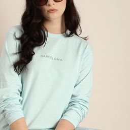 DILLINGER Women Blue Printed Round Neck Oversized T-shirt-image-102
