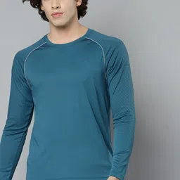 Alcis Men Blue Slim Fit Training or Gym T-shirt-image-82