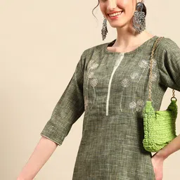 Sangria Floral Thread Work Kurta with Palazzos-image-52
