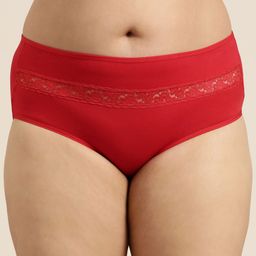 Sztori Women Plus Size Solid Lace High-Rise Hipster Brief-picture-24