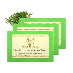 Khadi Natural Set of 3 Handmade Lemongrass Soap-15
