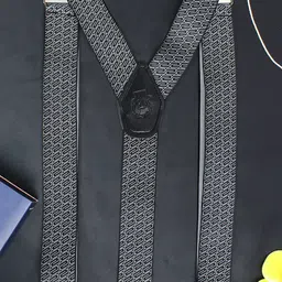 PELUCHE Men Black Patterned Metrices Suspenders-image-39