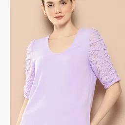 her by invictus Lace Inserts Ruched Regular Top-image-99