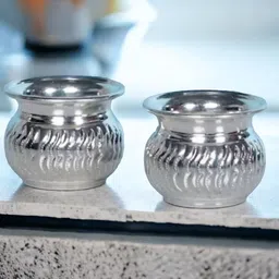 Sigaram Grey 2 Pieces German Silver Kumkum Cups-25