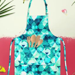 ArtzFolio Blue & White Printed Pure Cotton Apron-8