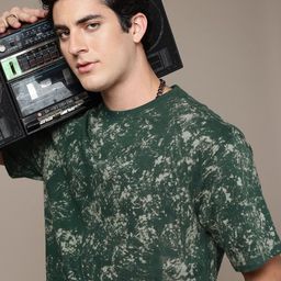 R.Code by The Roadster Life Co. Men Tie and Dye Printed Relaxed Fit T-shirt-picture-4