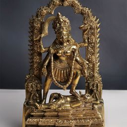 Exotic India Brass Goddess Kali with Kirtimukha-image-57