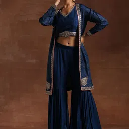 Libas Embroidered Thread Work Top Shrug & Sharara-picture-41