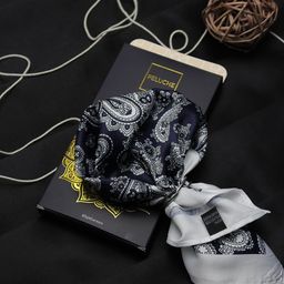 PELUCHE Men Blue & White Printed Pocket Square-image-17