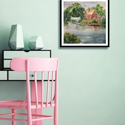 999Store Multicoloured Village Wall Painting-75
