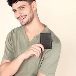 Sassora Unisex Black RFID Genuine Leather Two Fold Wallet-26