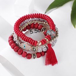 Shining Diva Fashion Set Of 4 Gold-Plated Charm Bracelet-image-48