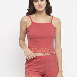 Claura Women Peach-Coloured Night suit-image-52