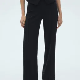 MANGO Women Mid-Rise Straight Fit Pleated Trousers-image-62
