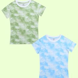 NUSYL Girls Pack Of Two Tie and Dye Dyed T-shirt-image-75