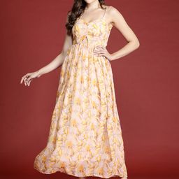 all about you Floral Print Cut-Out Maxi Dress-picture-13