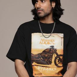 The Roadster Life Co. Graphic Printed Drop-Shoulder Sleeves Relaxed Fit T-shirt-picture-20