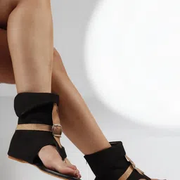 TRYME Women High-Top Open Toe Flats-57