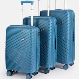 The Roadster Life Co. Set of 3 Textured Hard Sided Trolley Bag - 239L-4