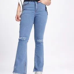 glitchez Women Tailored Twist Slim Flared Jeans-image-12