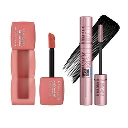 Maybelline Tint Lip & Cheek Color 5 ml - Skinny Dip 15 & Mascara 6 ml - Very Black Combo image 1