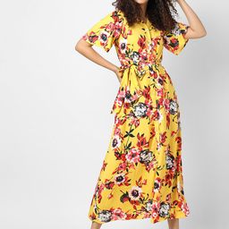 Campus Sutra Women Yellow & Red Floral Shirt Dress-image-50
