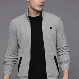Allen Solly Contrast Tipping Mock Collar Sweatshirt-image-85