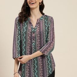 Qurvii Women Comfort Opaque Geometric Printed Casual Shirt-72