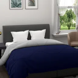 EverHOME Navy Blue & Grey Solid Mild Winter 200 GSM Double Bed Comforter-picture-19