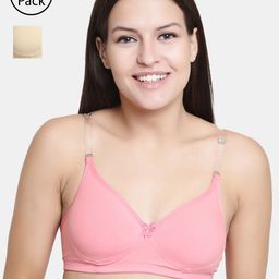 Floret Pack of 2 Solid Non-Wired Lightly Padded T-shirt Bras-picture-18