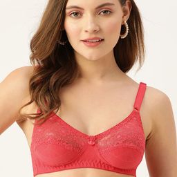 DressBerry Coral Red Floral Lace Bra-picture-31