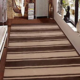 Saral Home Brown & Beige Striped Handwoven Anti-Skid Dhurrie-image-19