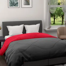 EverHOME Pink & Grey Solid Mild Winter 200 GSM Double Bed Comforter-image-94