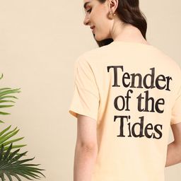 Mast & Harbour Typography Printed Drop-Shoulder Sleeves Pure Cotton T-shirt-picture-20