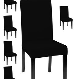 Lazi 6 Pieces Black Anti-Pilling Chair Covers-image-23