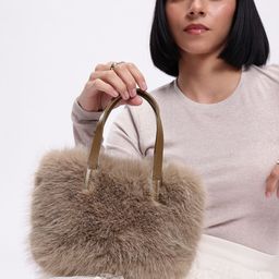 DressBerry Structured Handheld Bag With Fur-14