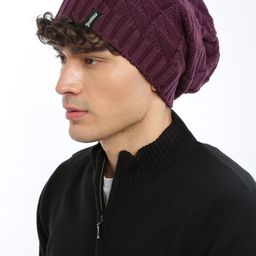 The Roadster Lifestyle Co Unisex Purple Solid Beanie-image-31