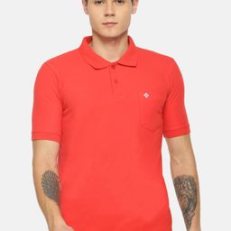 Dollar Men Red Solid Polo Collar T-shirt-image-76