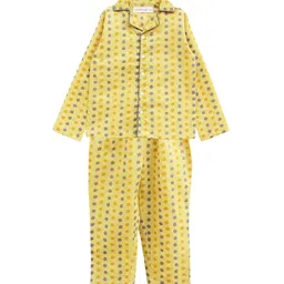 My Little Lambs Girls Yellow & Grey Polka Dot Printed Night Suit MLL202092y-image-27
