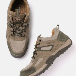 Woodland Men Colourblocked Leather Sneakers-picture-11