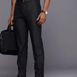 Raymond Men Textured Slim Fit Trousers-image-24